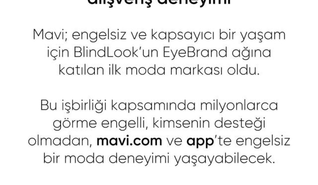Mavi’den görme engelli bireyler için